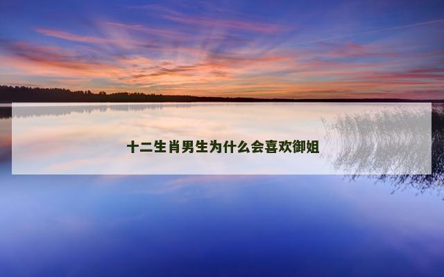 十二生肖男生为什么会喜欢御姐