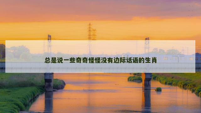 总是说一些奇奇怪怪没有边际话语的生肖