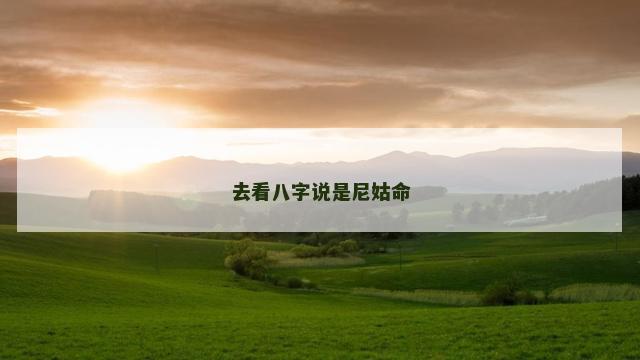 去看八字说是尼姑命