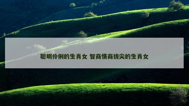 聪明伶俐的生肖女 智商情商拔尖的生肖女