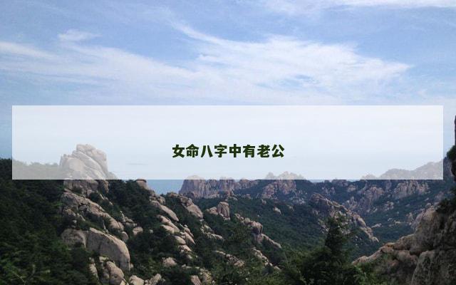 女命八字中有老公