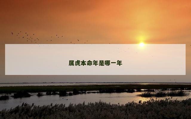 属虎本命年是哪一年