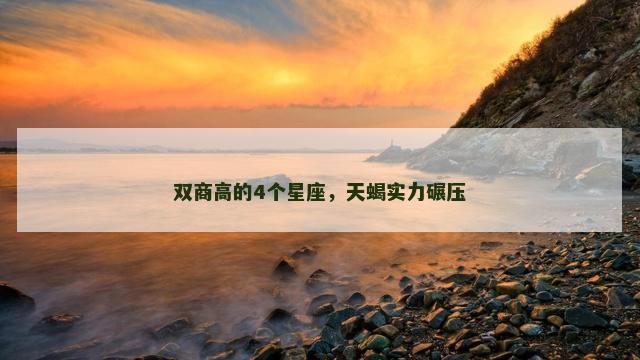 双商高的4个星座，天蝎实力碾压