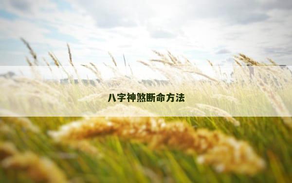 八字神煞断命方法