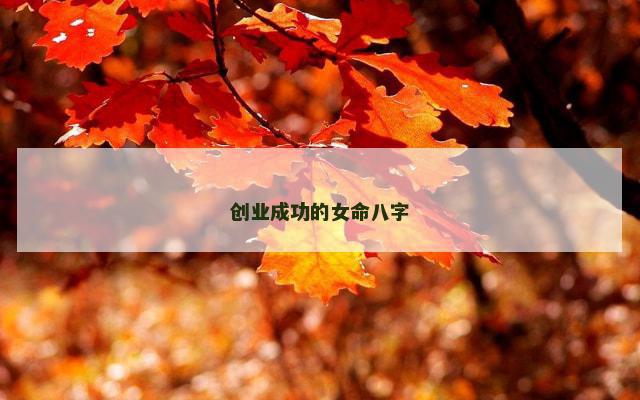 创业成功的女命八字