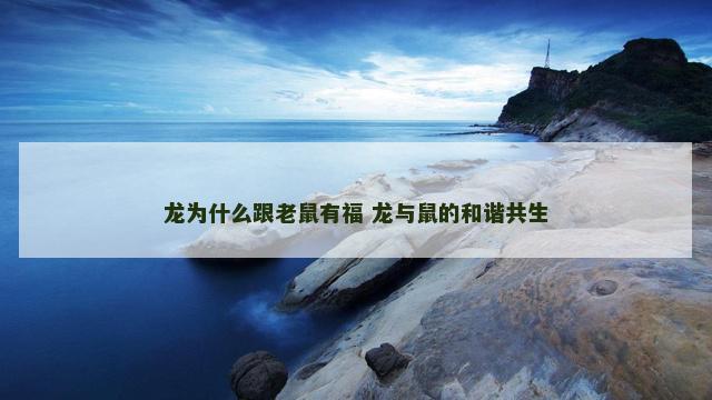 龙为什么跟老鼠有福 龙与鼠的和谐共生