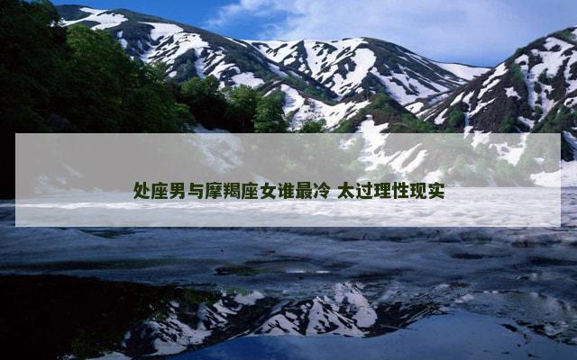 处座男与摩羯座女谁最冷 太过理性现实