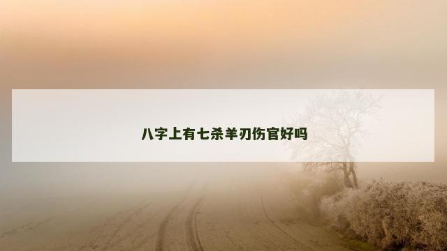 八字上有七杀羊刃伤官好吗