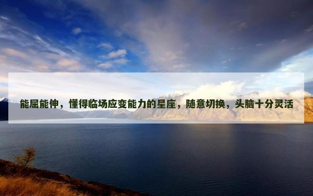 能屈能伸，懂得临场应变能力的星座，随意切换，头脑十分灵活