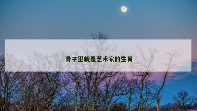 骨子里就是艺术家的生肖