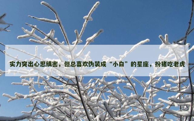 实力突出心思缜密，但总喜欢伪装成“小白”的星座，扮猪吃老虎
