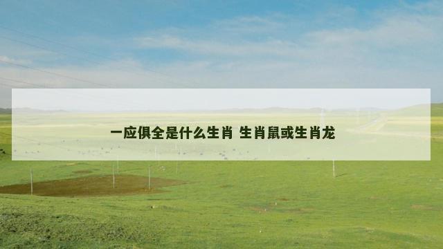 一应俱全是什么生肖 生肖鼠或生肖龙