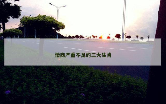 情商严重不足的三大生肖