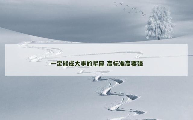 一定能成大事的星座 高标准高要强