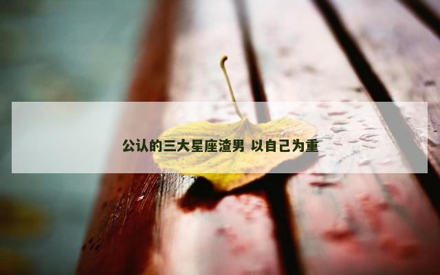 公认的三大星座渣男 以自己为重