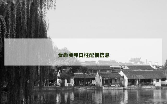 女命癸卯日柱配偶信息
