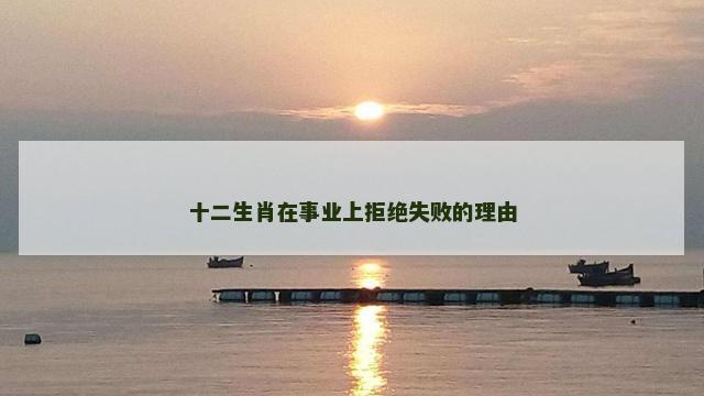 十二生肖在事业上拒绝失败的理由
