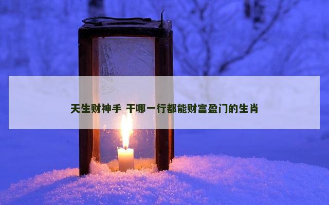 天生财神手 干哪一行都能财富盈门的生肖