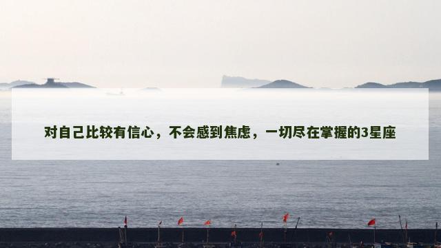 对自己比较有信心，不会感到焦虑，一切尽在掌握的3星座