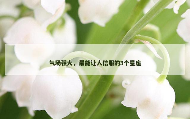 气场强大，最能让人信服的3个星座
