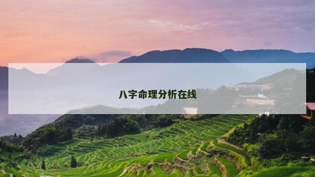八字命理分析在线