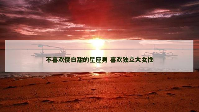 不喜欢傻白甜的星座男 喜欢独立大女性
