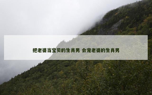 把老婆当宝贝的生肖男 会宠老婆的生肖男