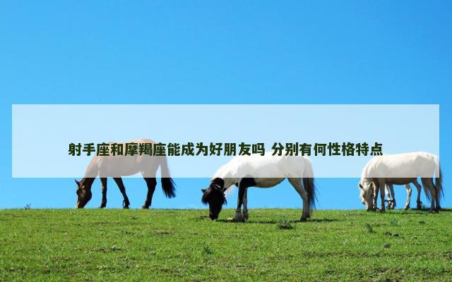 射手座和摩羯座能成为好朋友吗 分别有何性格特点