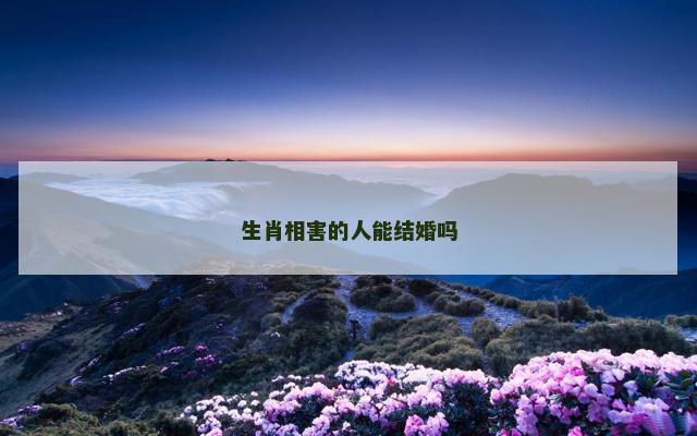 生肖相害的人能结婚吗