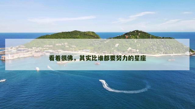 看着很佛，其实比谁都要努力的星座
