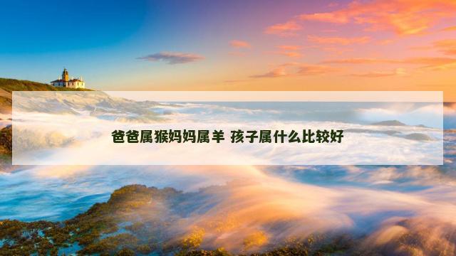 爸爸属猴妈妈属羊 孩子属什么比较好