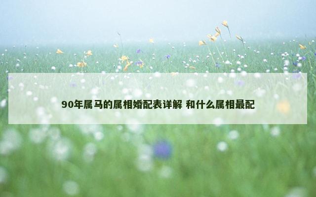 90年属马的属相婚配表详解 和什么属相最配