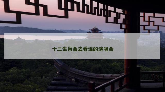 十二生肖会去看谁的演唱会