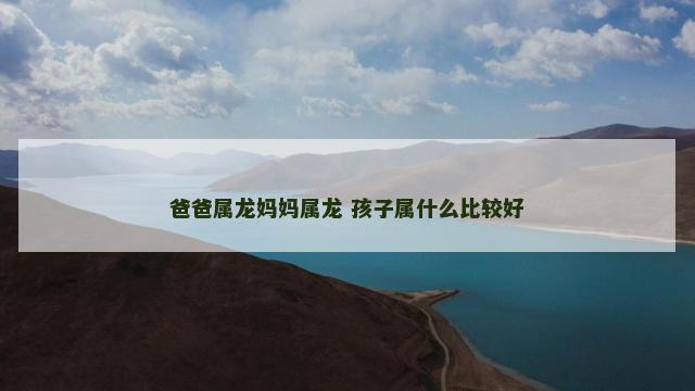 爸爸属龙妈妈属龙 孩子属什么比较好