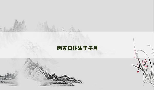 丙寅日柱生于子月