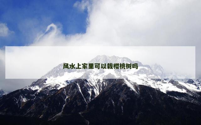 风水上家里可以栽樱桃树吗