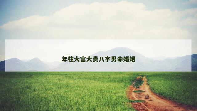 年柱大富大贵八字男命婚姻