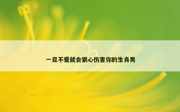 一旦不爱就会狠心伤害你的生肖男