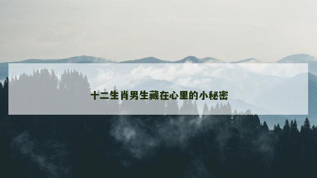 十二生肖男生藏在心里的小秘密
