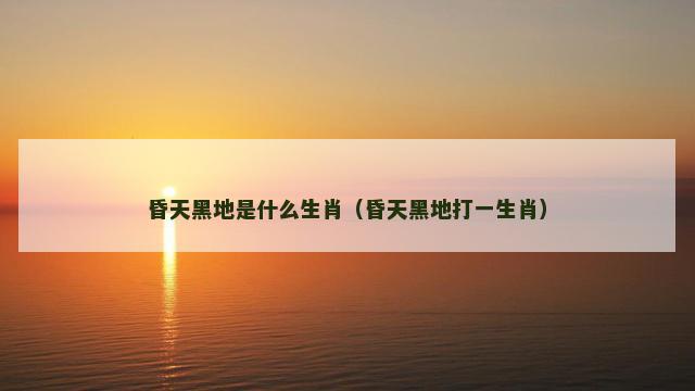 昏天黑地是什么生肖（昏天黑地打一生肖）