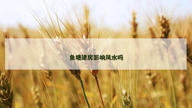 鱼塘建房影响风水吗
