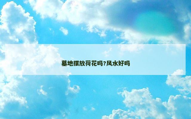 墓地摆放荷花吗?风水好吗