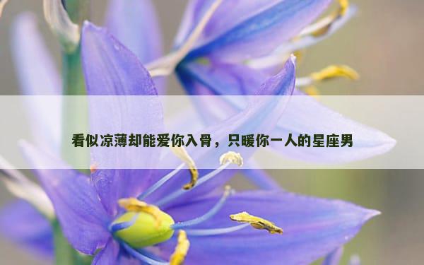 看似凉薄却能爱你入骨，只暖你一人的星座男