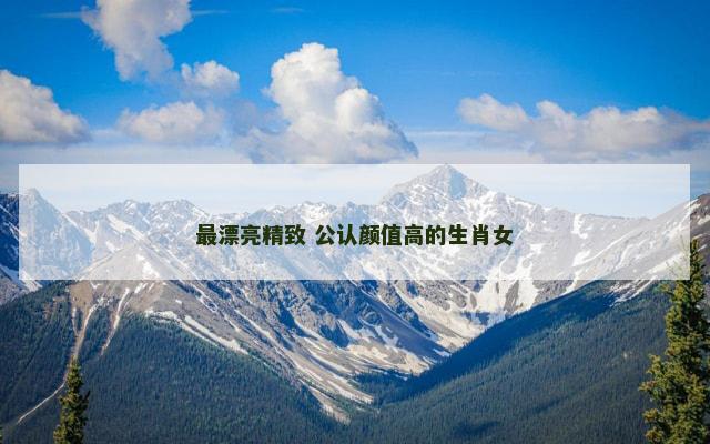 最漂亮精致 公认颜值高的生肖女