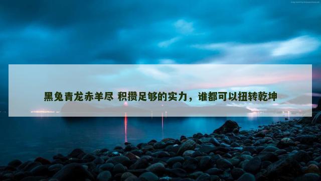 黑兔青龙赤羊尽 积攒足够的实力，谁都可以扭转乾坤