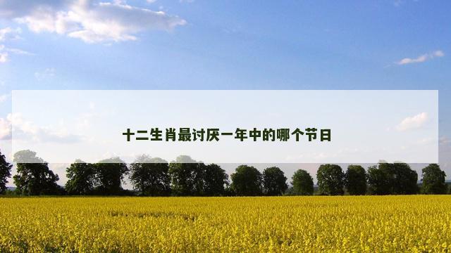 十二生肖最讨厌一年中的哪个节日