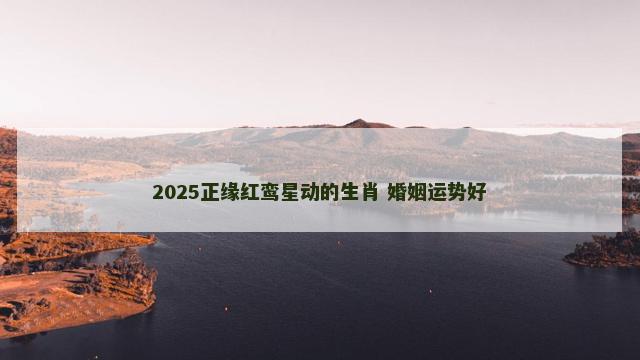 2025正缘红鸾星动的生肖 婚姻运势好
