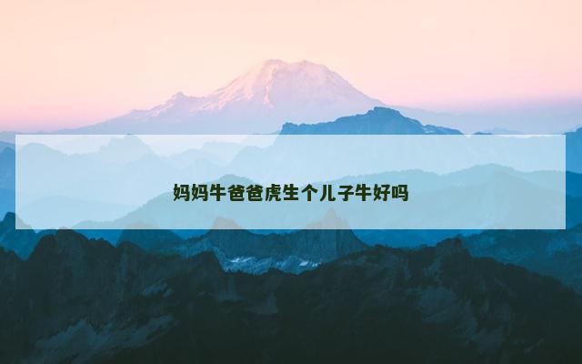 妈妈牛爸爸虎生个儿子牛好吗