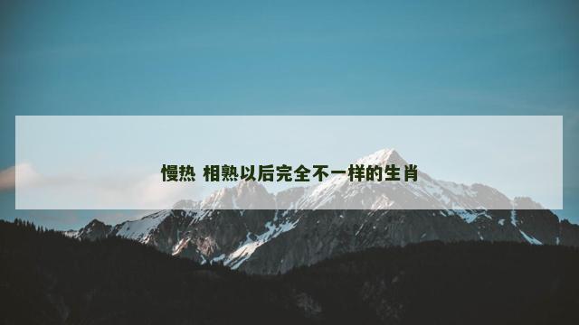 慢热 相熟以后完全不一样的生肖