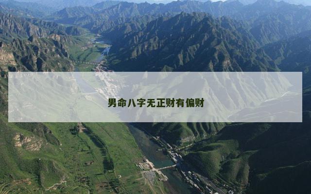 男命八字无正财有偏财